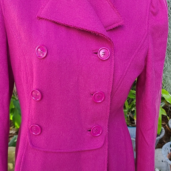 Be fuchsia wool blend pea coat. Sz M. Gently worn - Picture 9 of 16